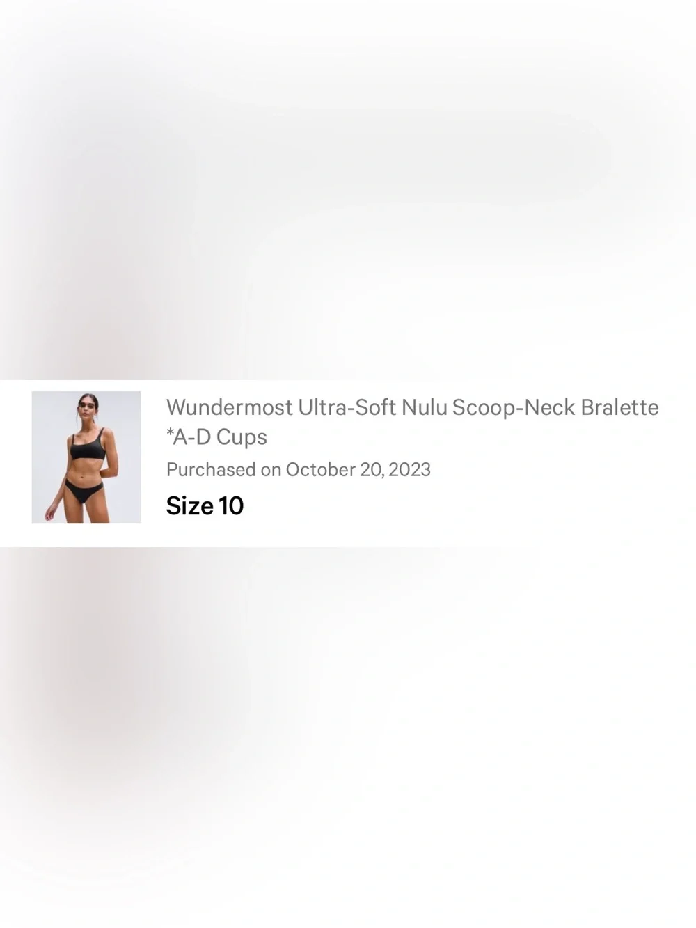 Lululemon Wundermost Ultra-Soft Nulu Scoop-Neck Bralette *A-D Cups Black 10